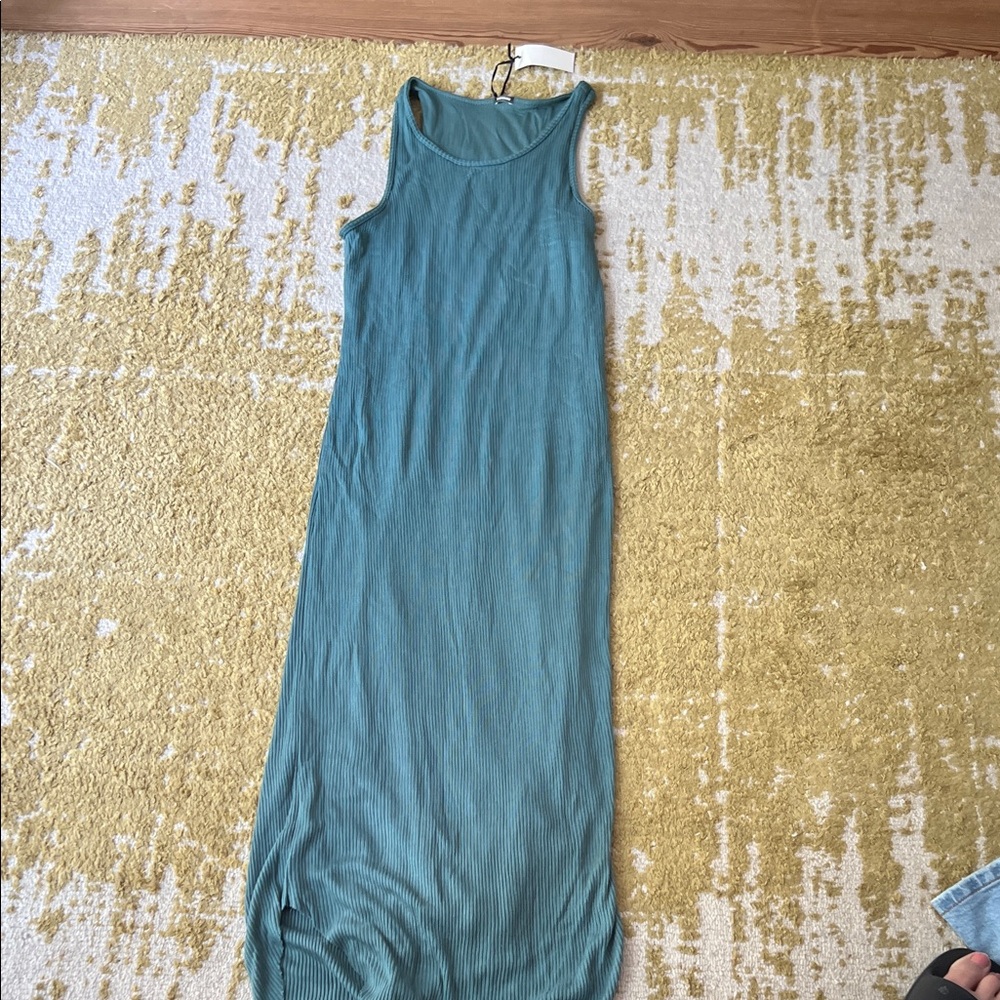 Monrow green lined tank Maxi Dress medium from revolve